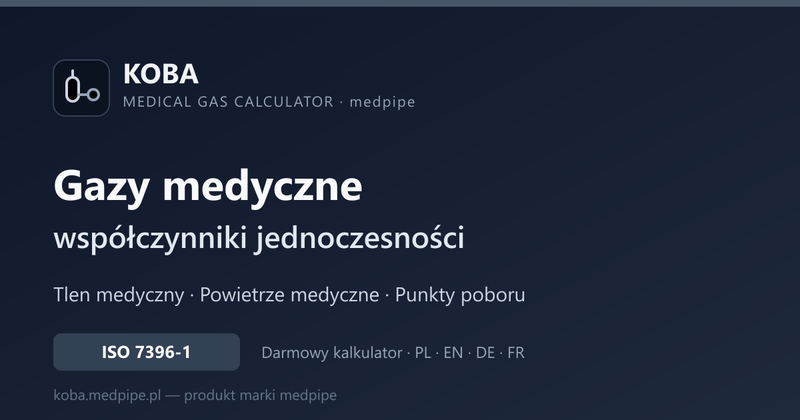 Kalkulator gazów medycznych online — KOBA już dostępny